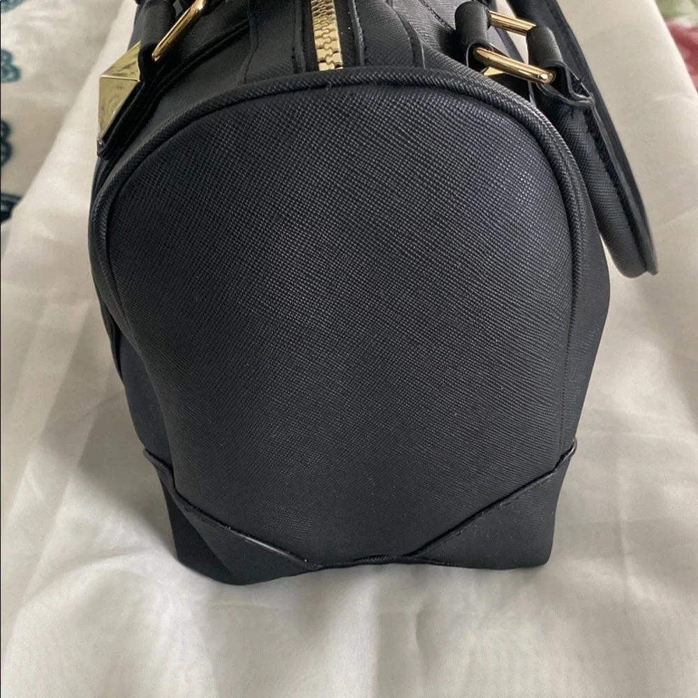 Victoria's Secret Black and Brown Structured Satchel